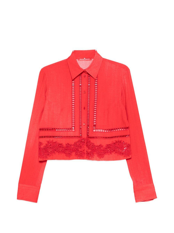 Camicia con inserti in pizzo 
