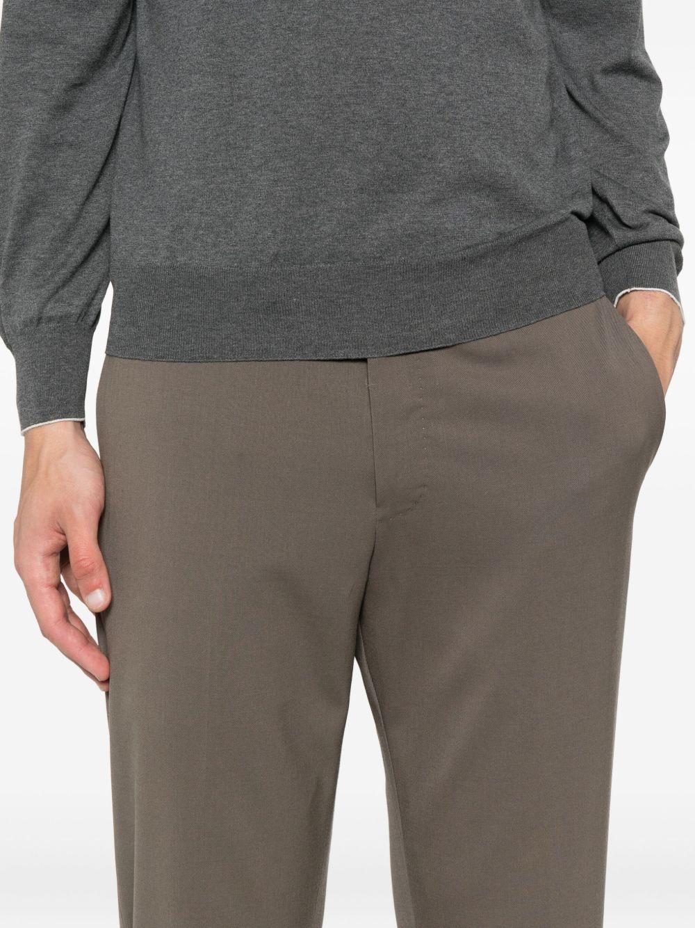 Pantaloni dritti beige in lana 