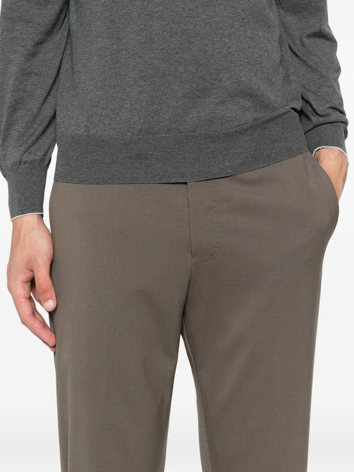 Pantaloni dritti beige in lana 