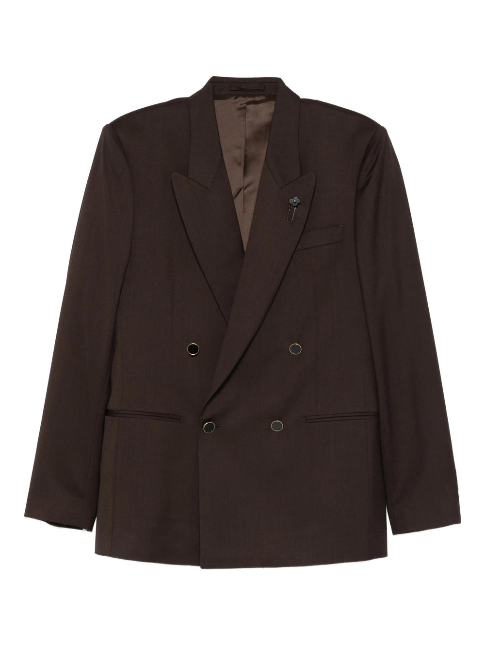 Blazer Marrone Doppiopetto con rever a lancia 