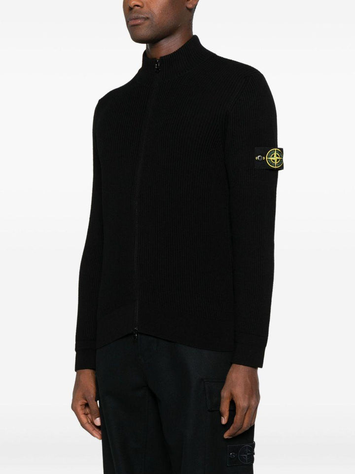 Cardigan in lana vergine nero 
