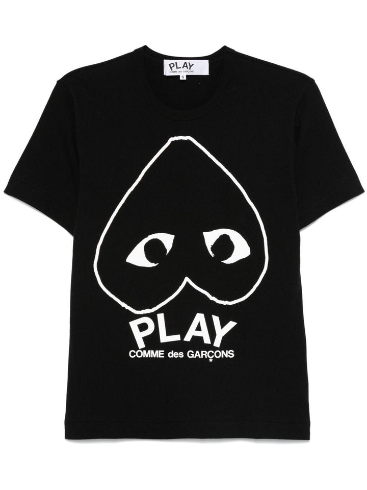 T-shirt nera con motivo a cuore 