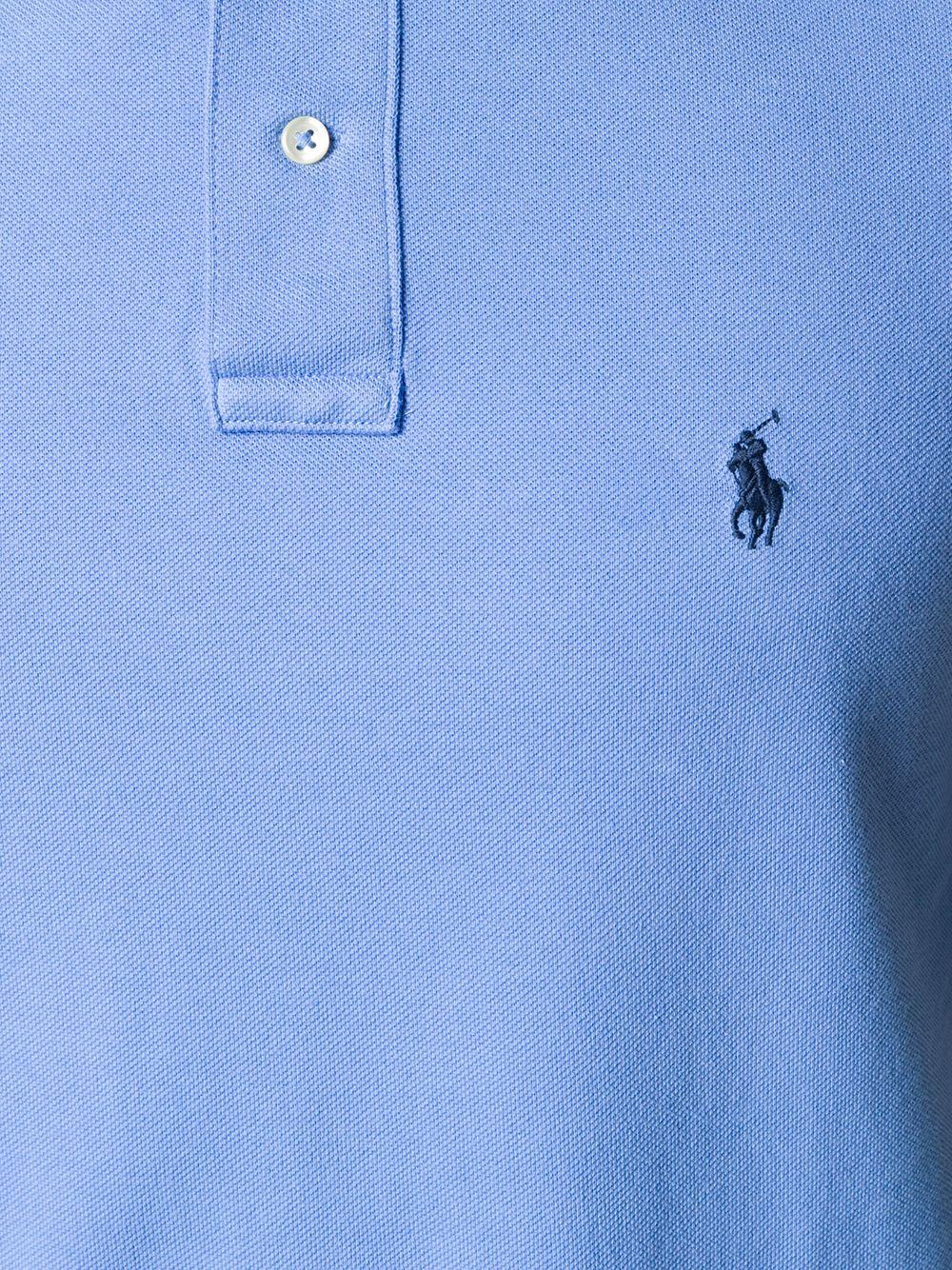 Polo blu con ricamo 
