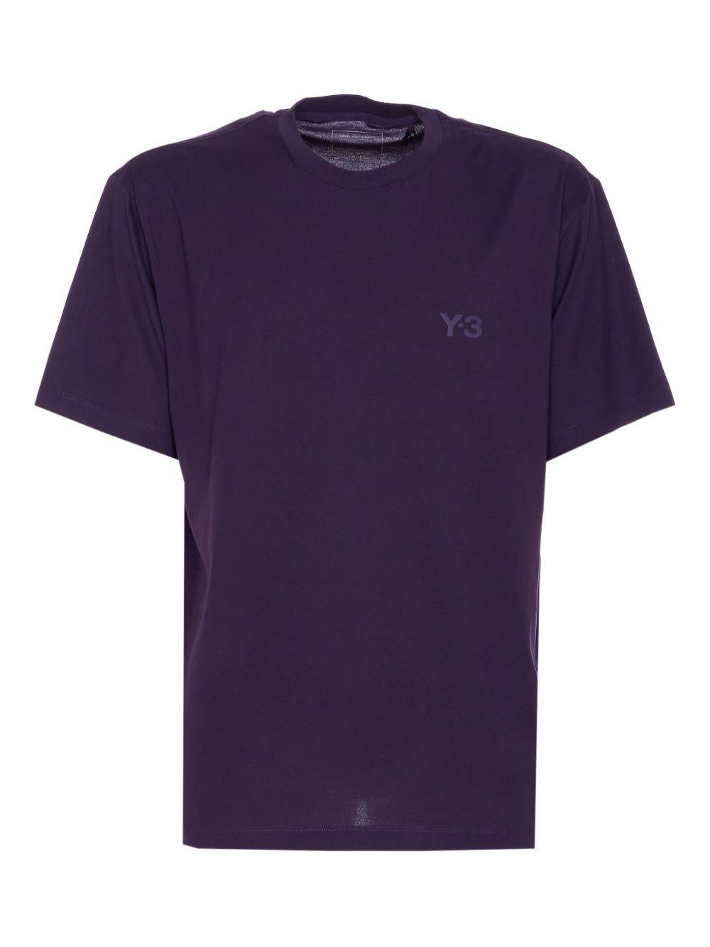 T-shirt viola con logo color-block 