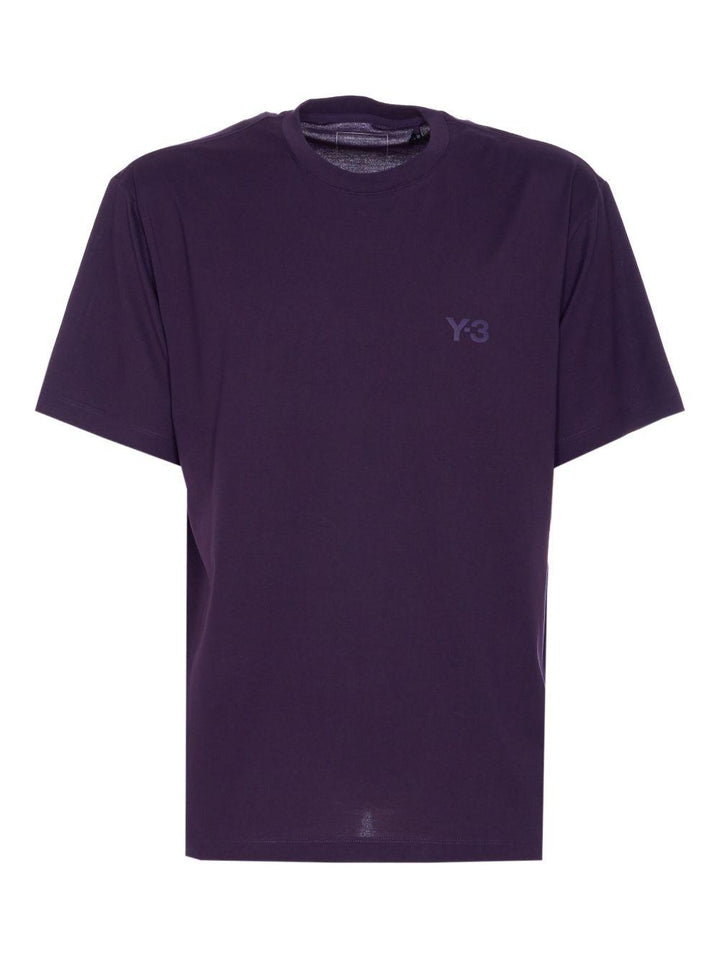 T-shirt viola con logo color-block 