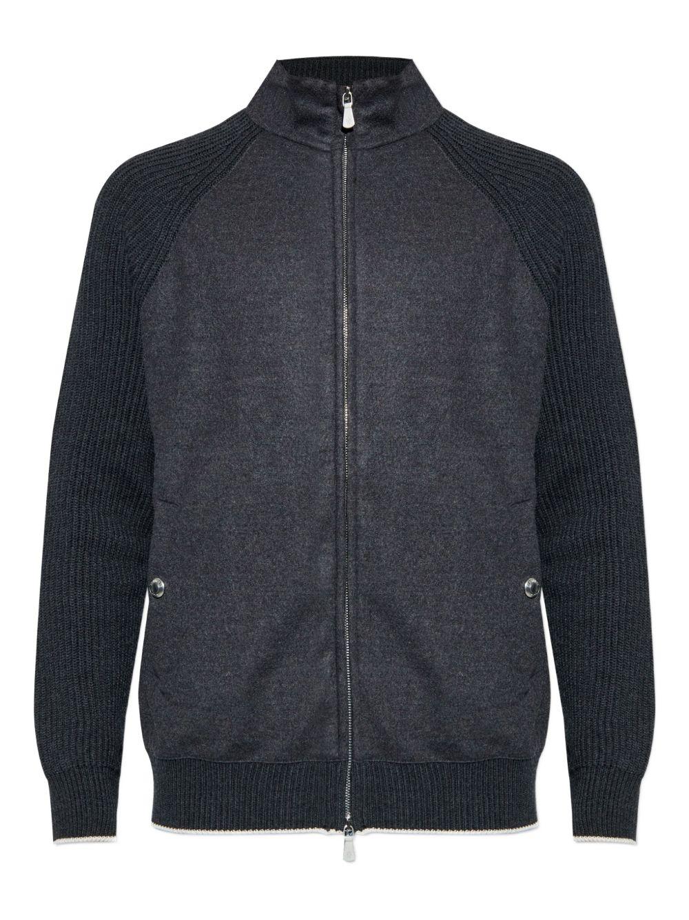Bomber grigio con inserti 