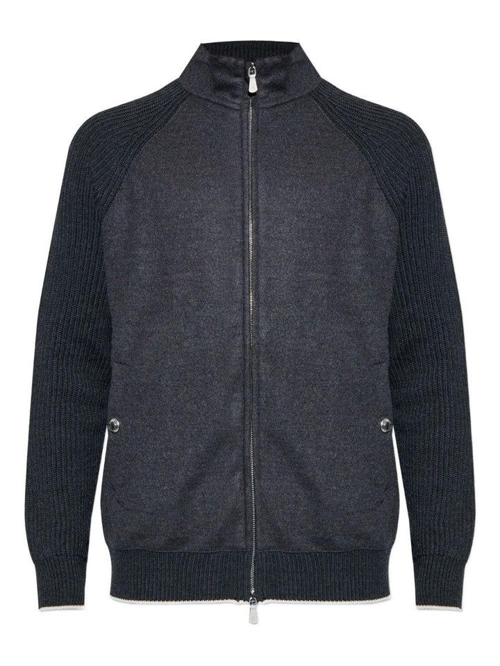 Bomber grigio con inserti 