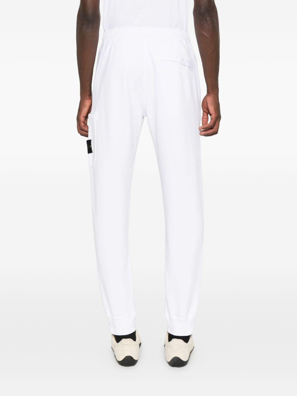 Pantaloni sportivi bianchi con tasca applicata 