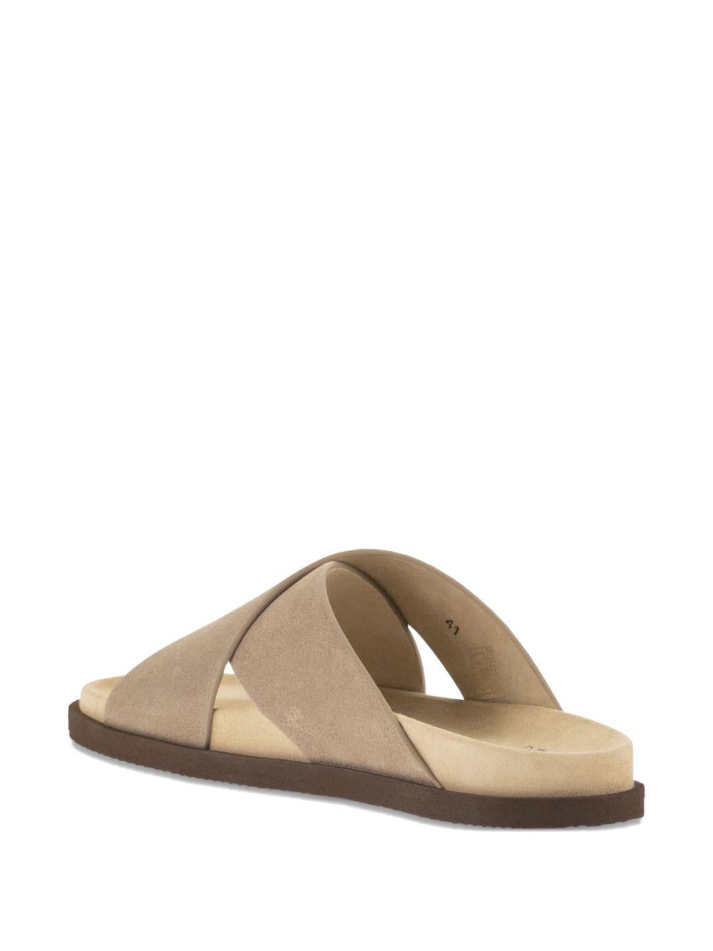 Sandali in suede tortora 