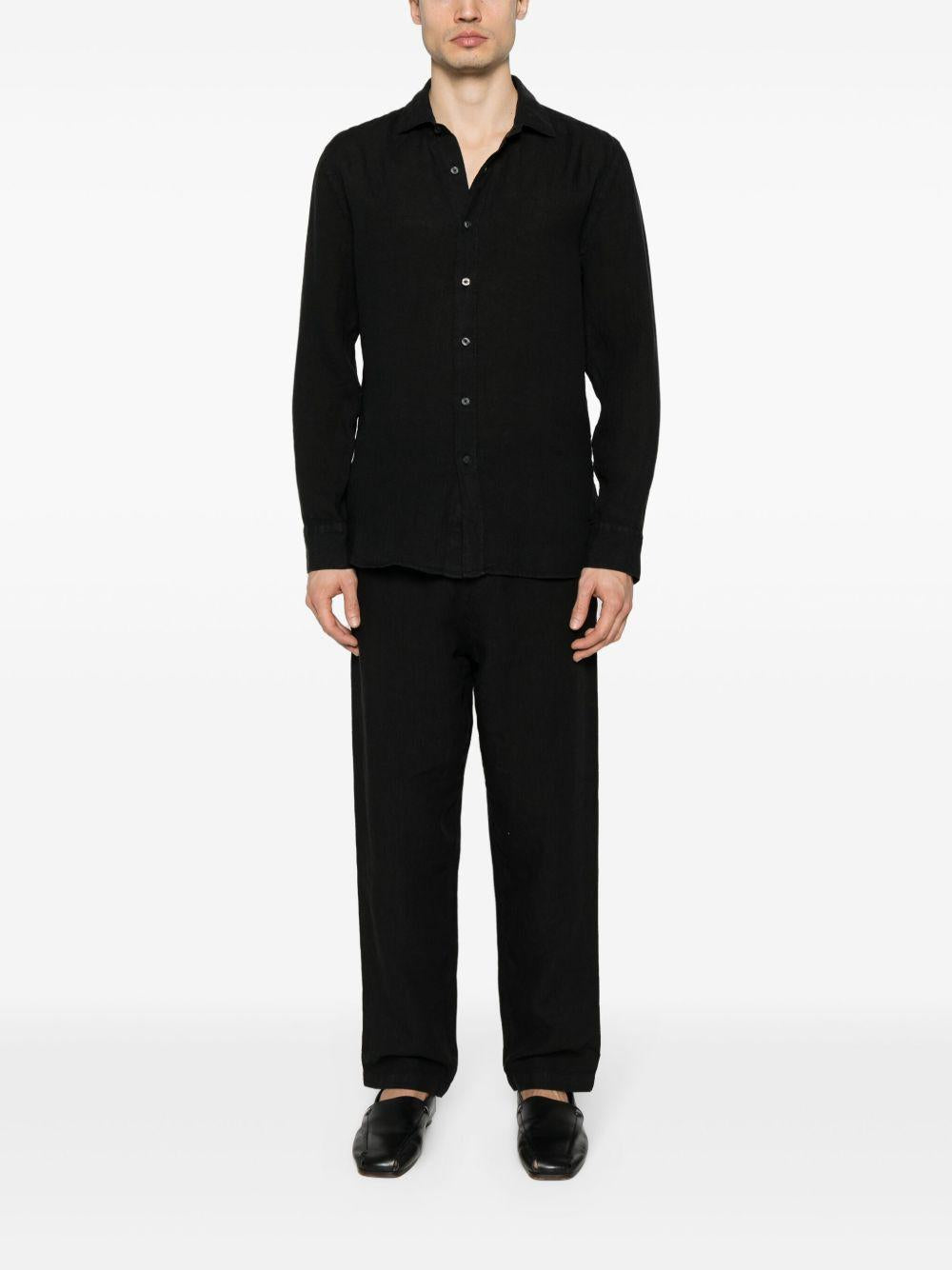 Camicia nera in lino 
