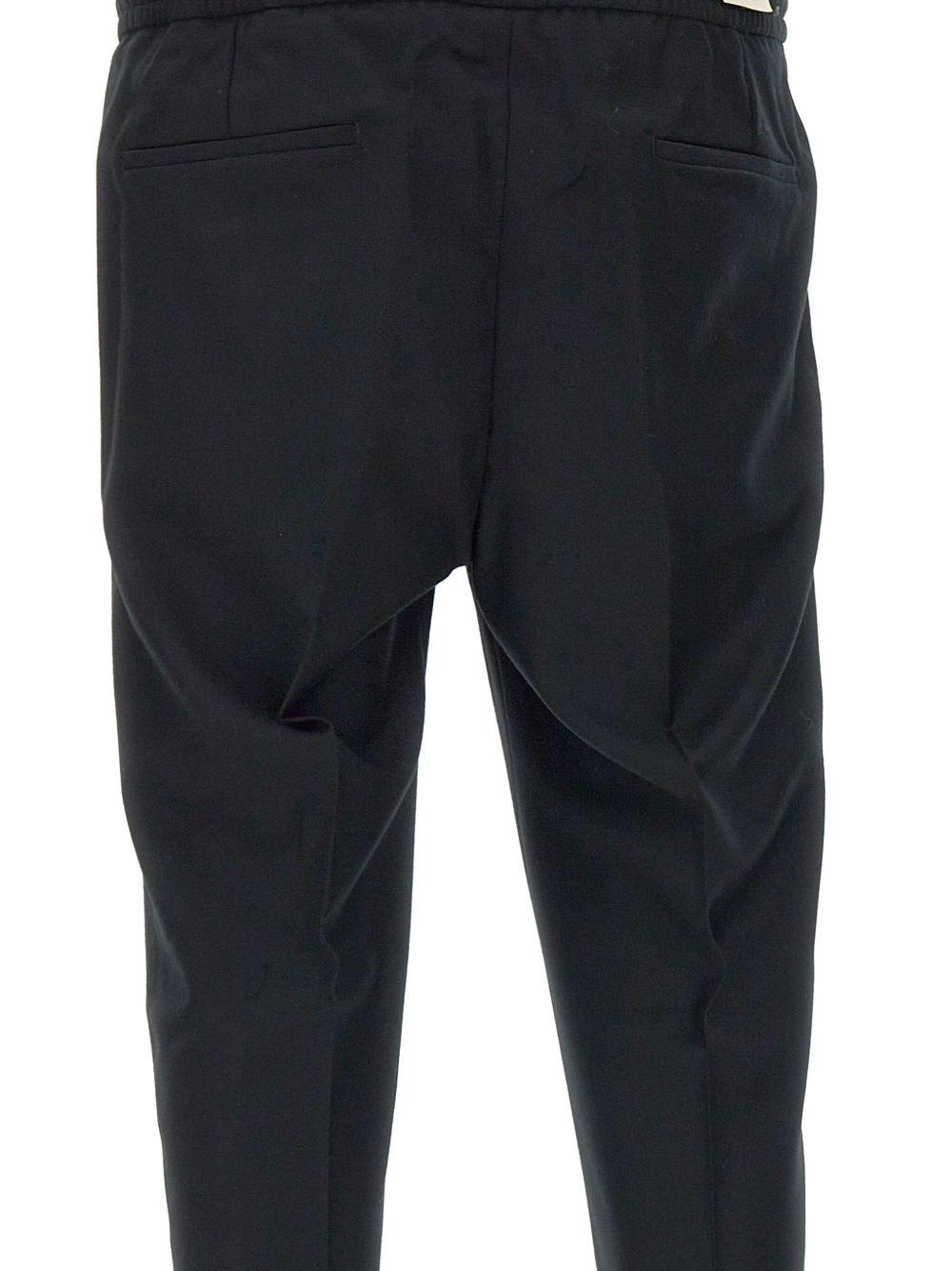 Pantaloni neri Wimbledon in lana con coulisse 