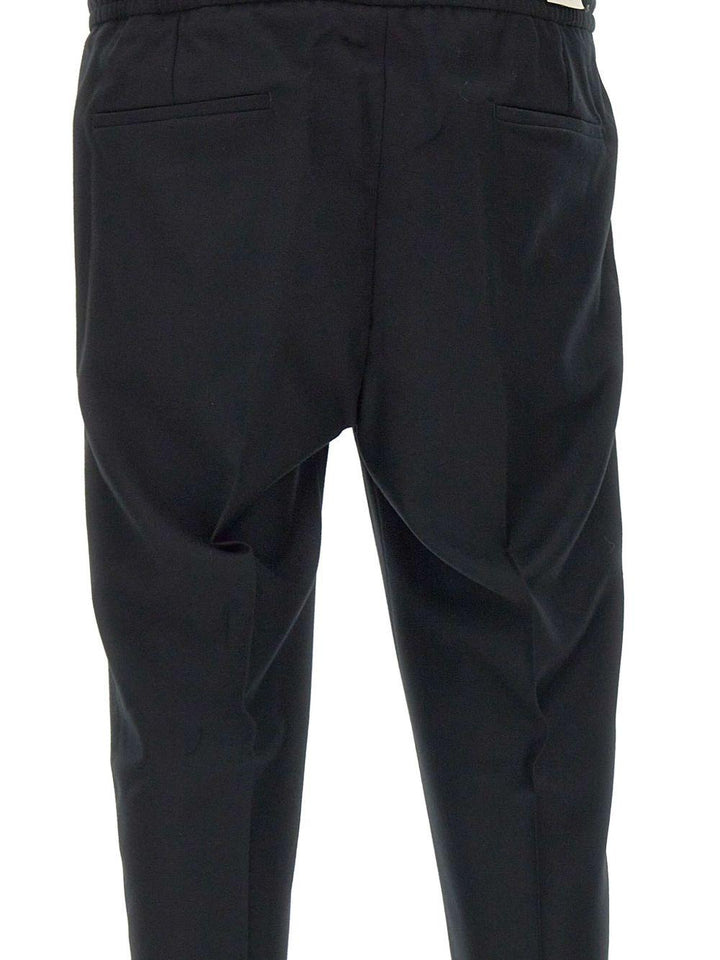 Pantaloni neri Wimbledon in lana con coulisse 