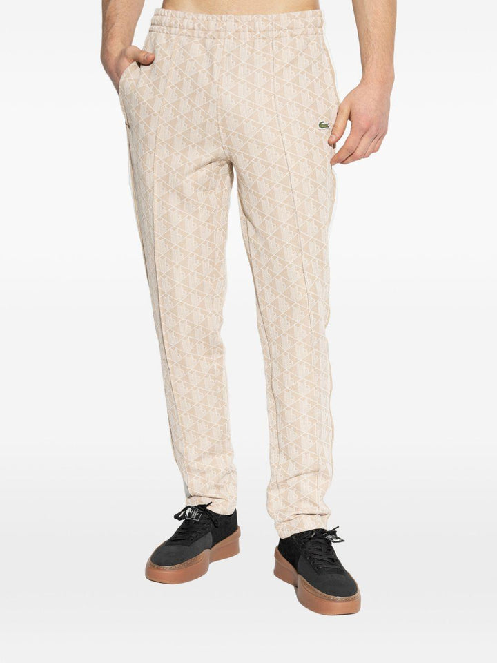 Pantaloni sportivi beige chiaro jacquard 
