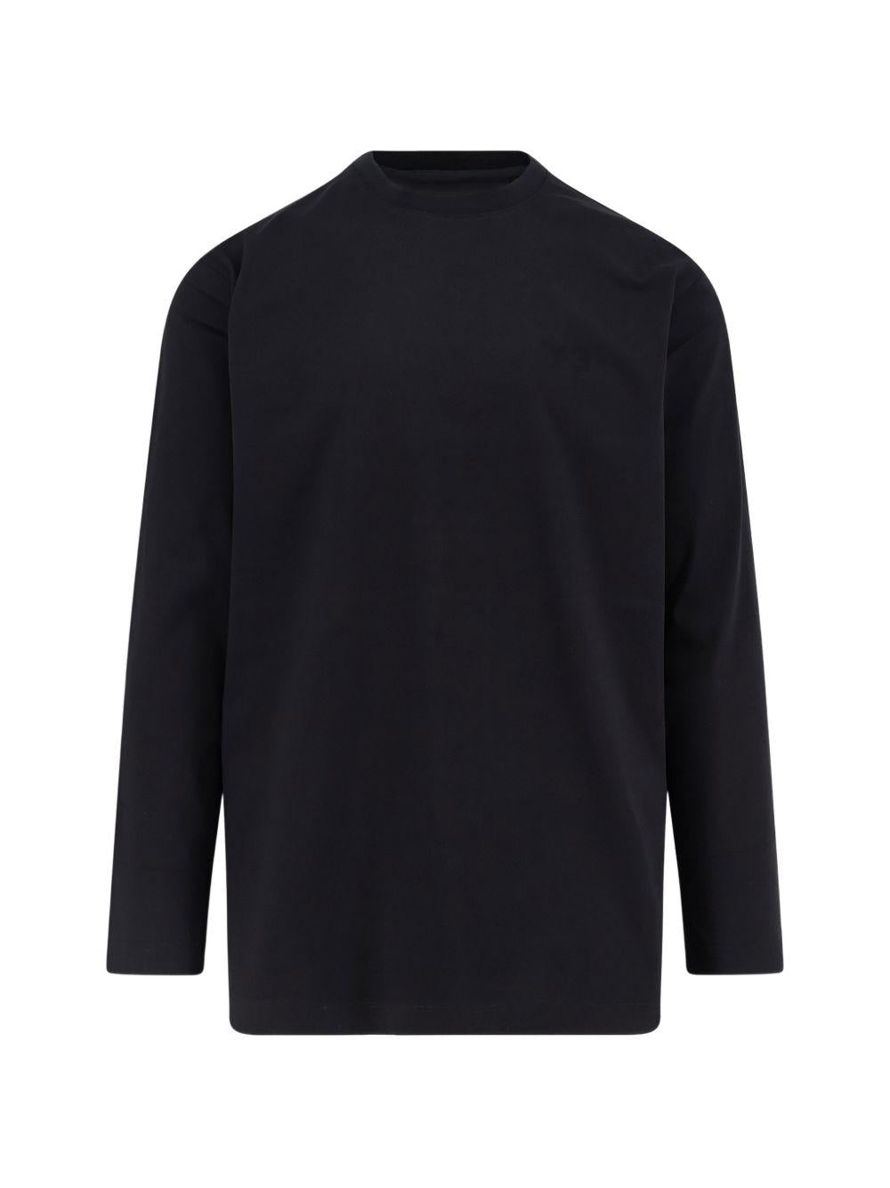 T-shirt a maniche lunghe con logo Black 