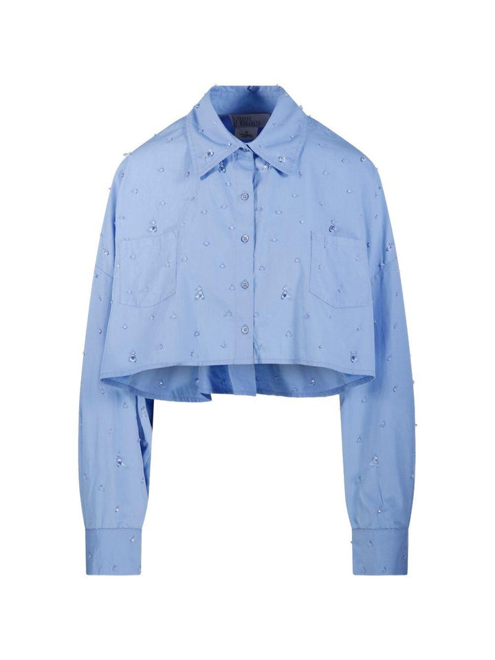 Camicia corta con perline 