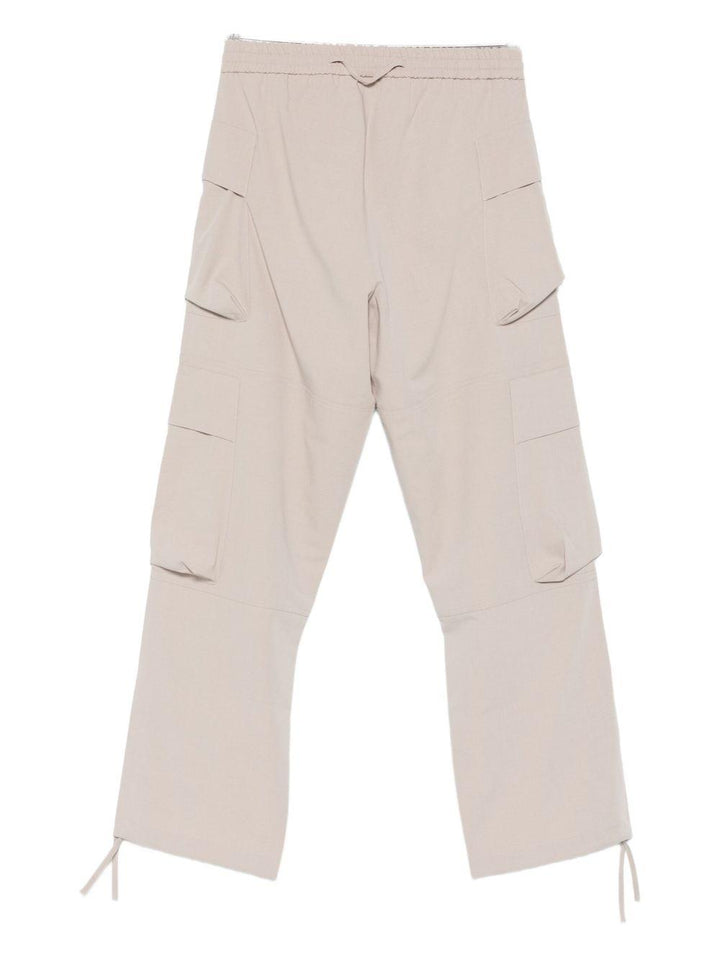 Pantaloni cargo beige con coulisse