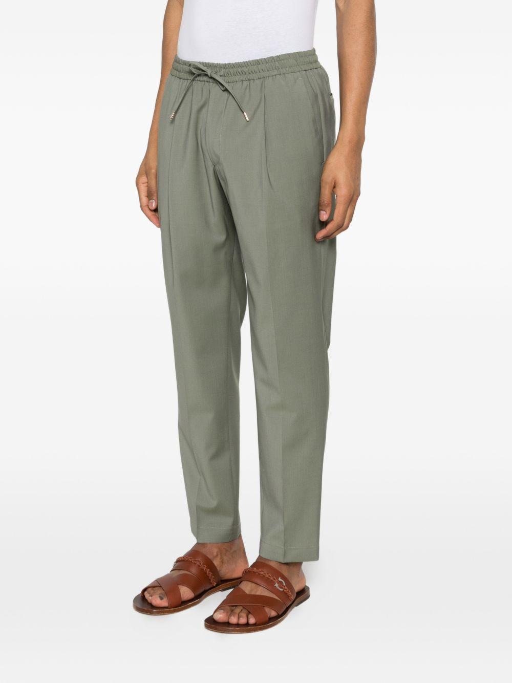 Pantaloni Wimbledons verde oliva con coulisse e pieghe 