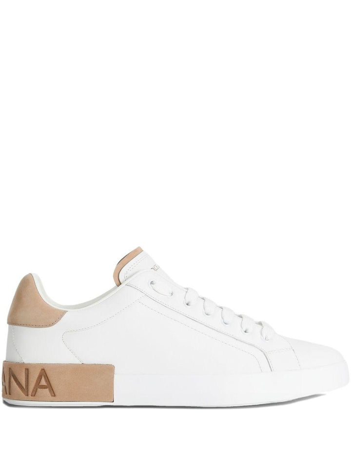 Sneakers Portofino bianche in pelle con rinforzo a contrasto 
