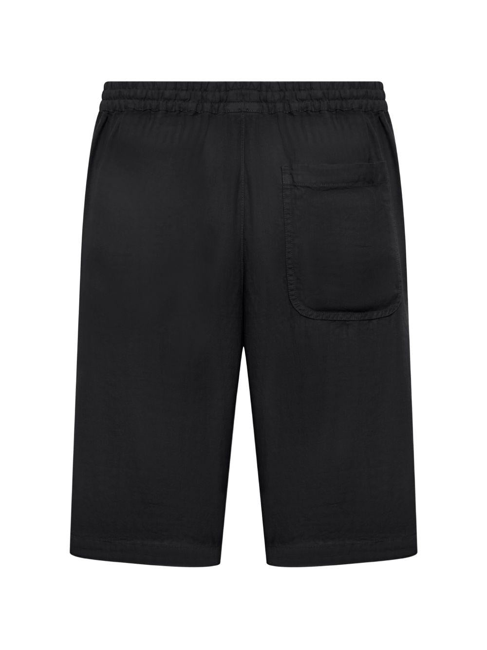 Shorts neri in lino con coulisse 