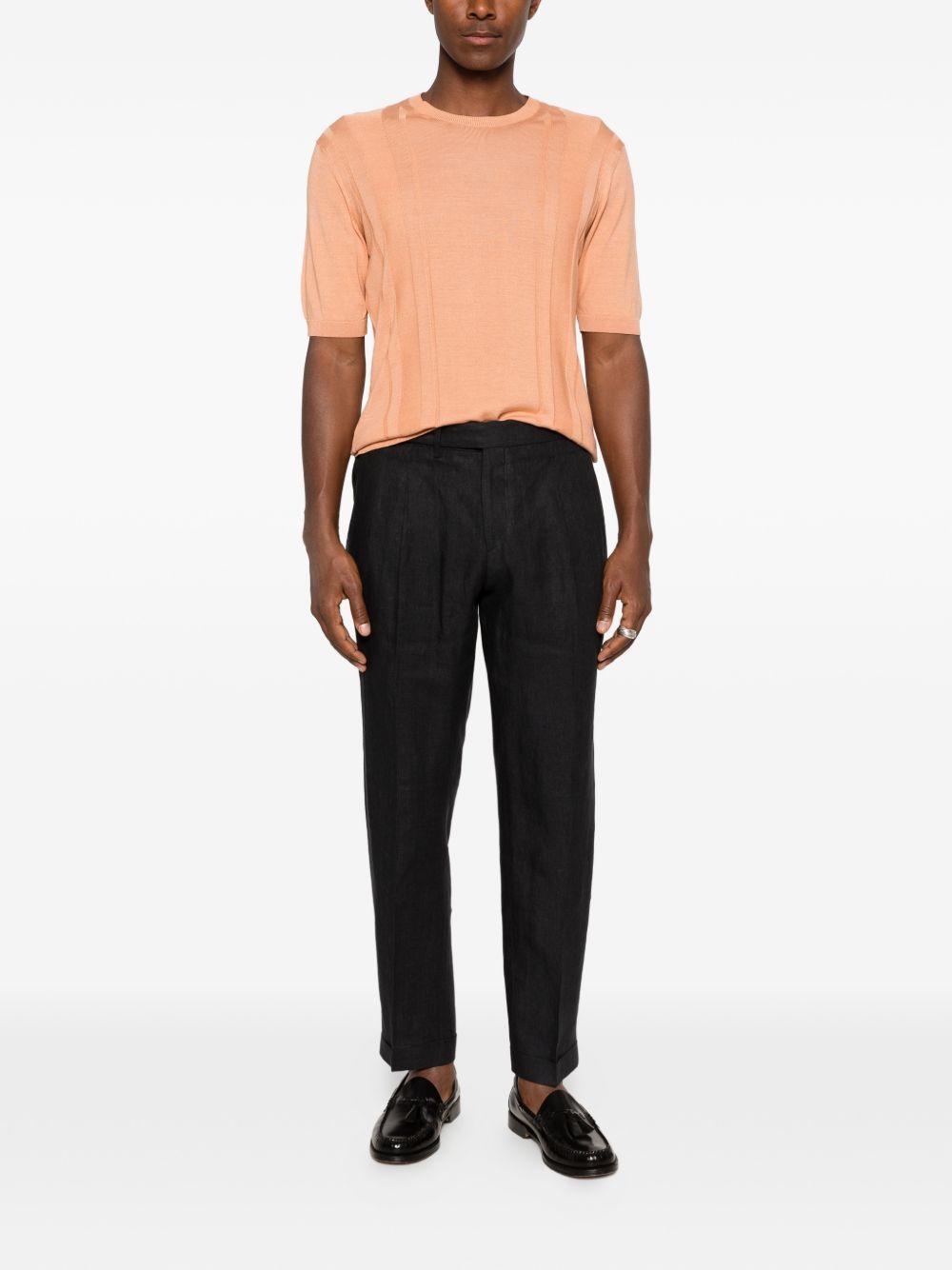 T-shirt in maglia fine arancione 
