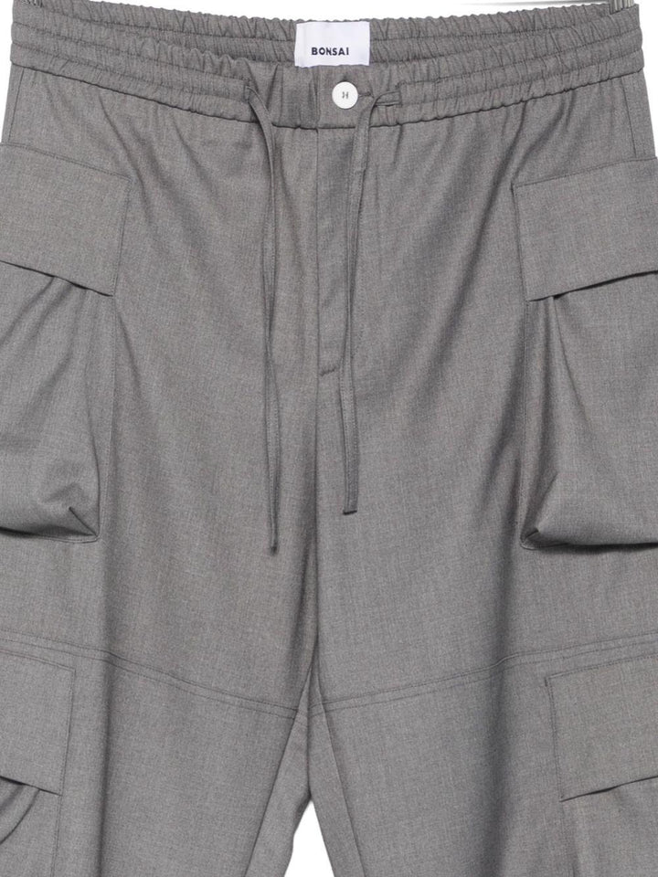 Pantaloni cargo grigi con coulisse 