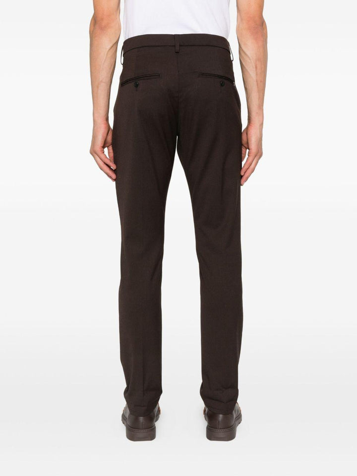 Pantaloni marroni Gaubert in lana con risvolti 