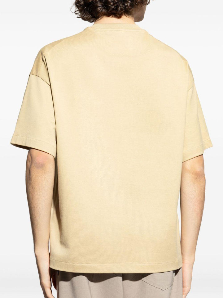 T-shirt beige con logo 