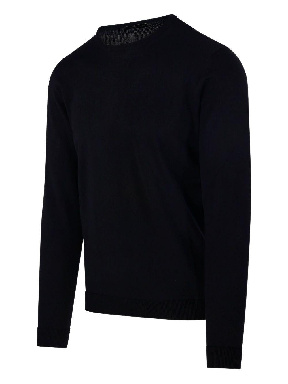 Maglione nero girocollo a maniche lunghe 