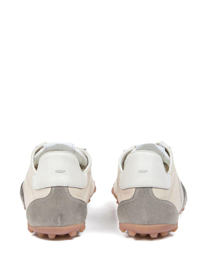 Sneakers con inserti in pelle scamosciata bianco/grigio 