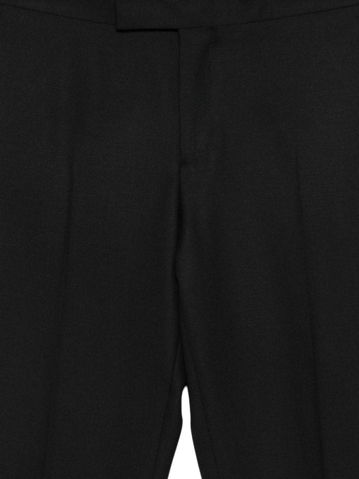 Pantaloni neri con passanti in lana vergine 