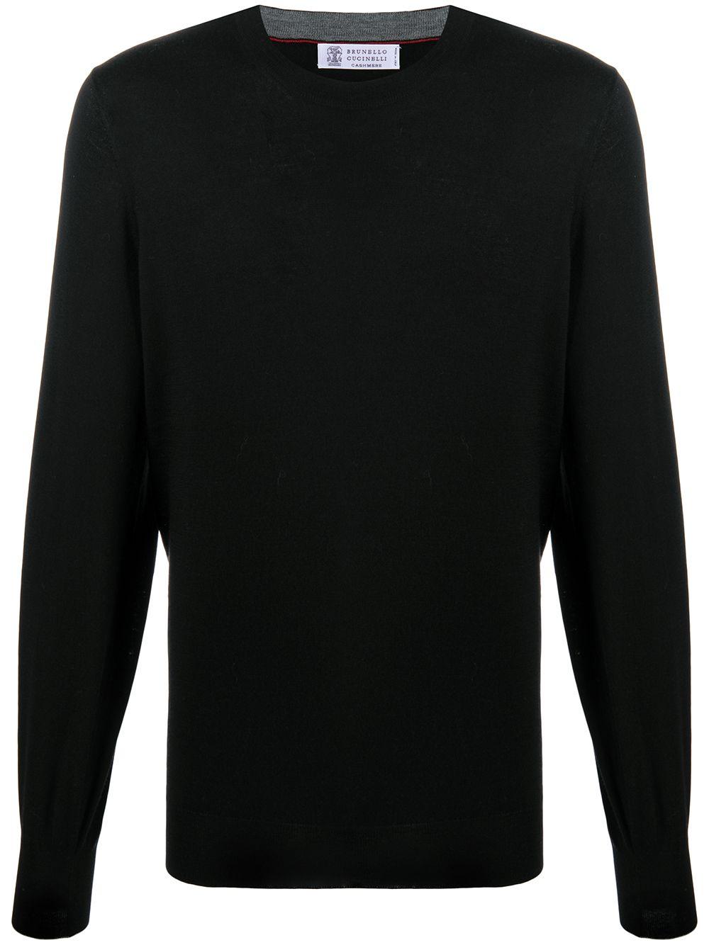 Maglione nero con scollo rotondo 