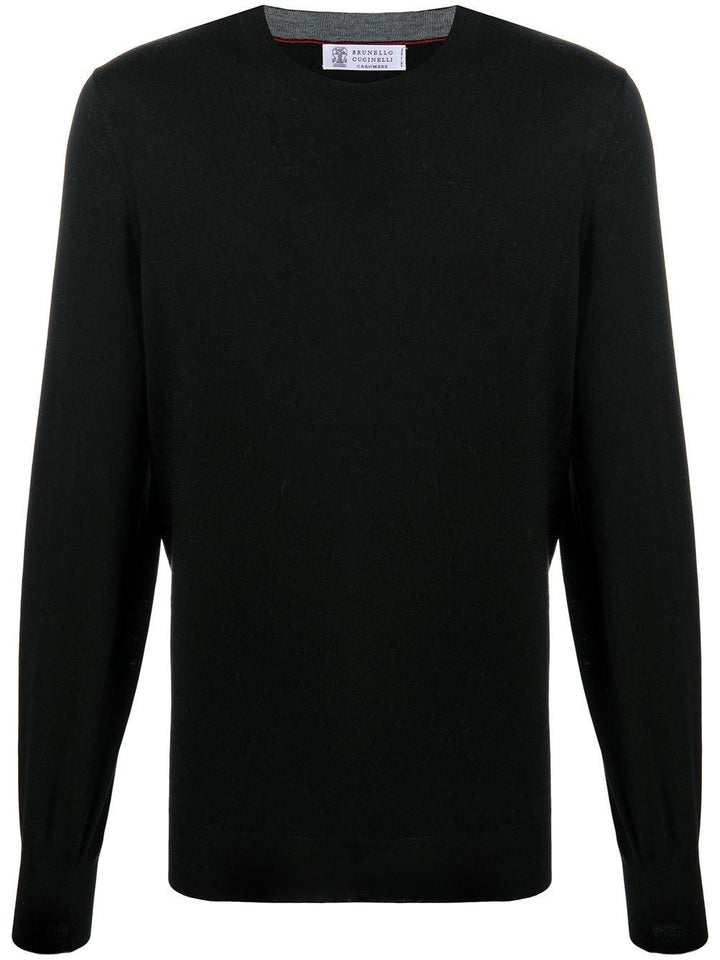 Maglione nero con scollo rotondo 