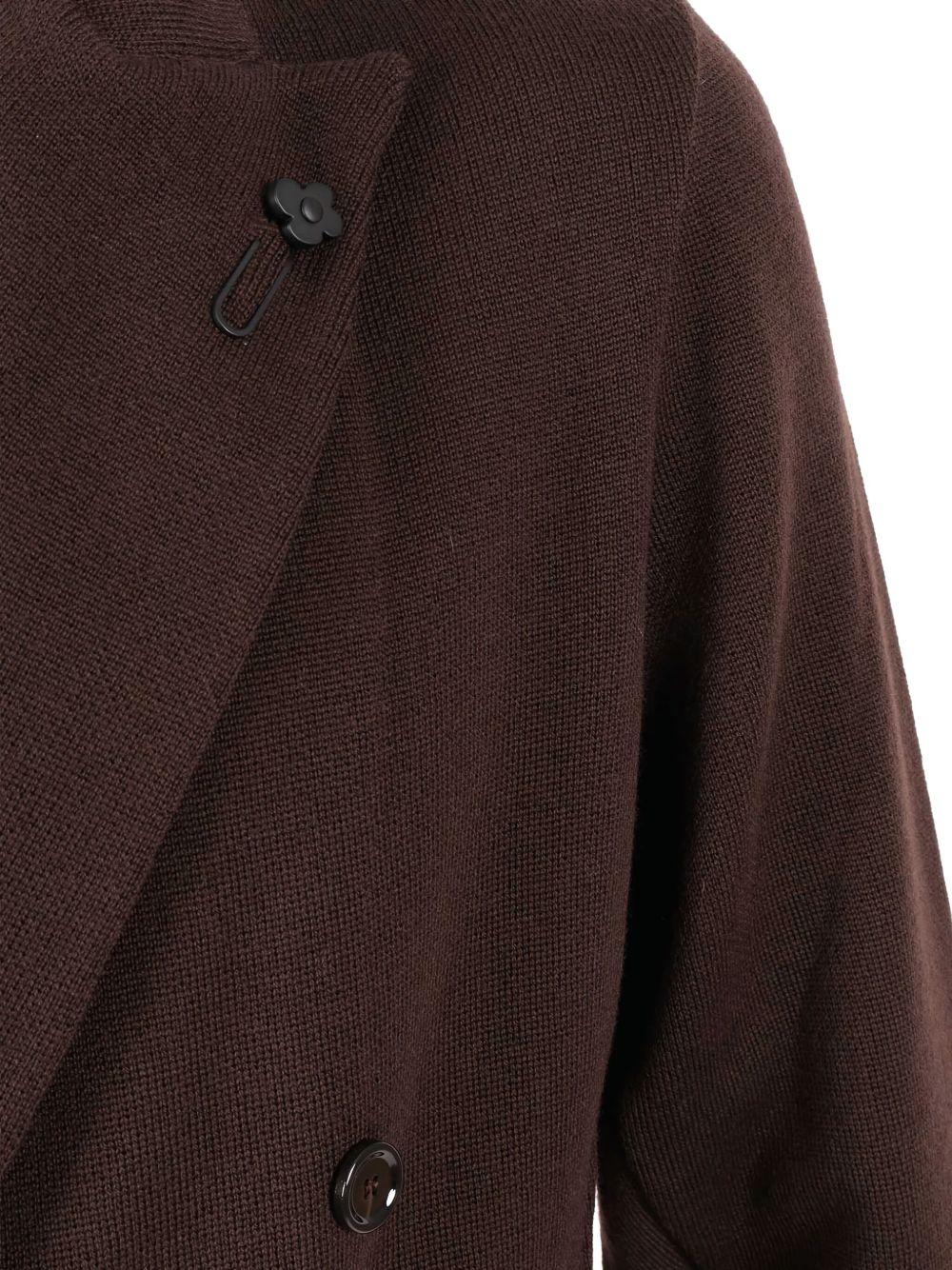 Giacca doppiopetto marrone in lana 
