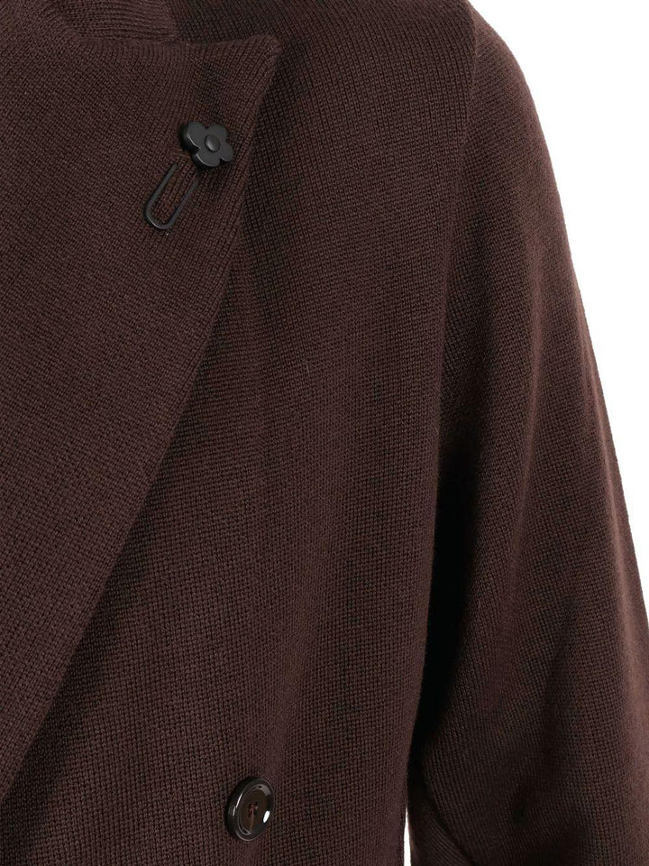 Giacca doppiopetto marrone in lana 