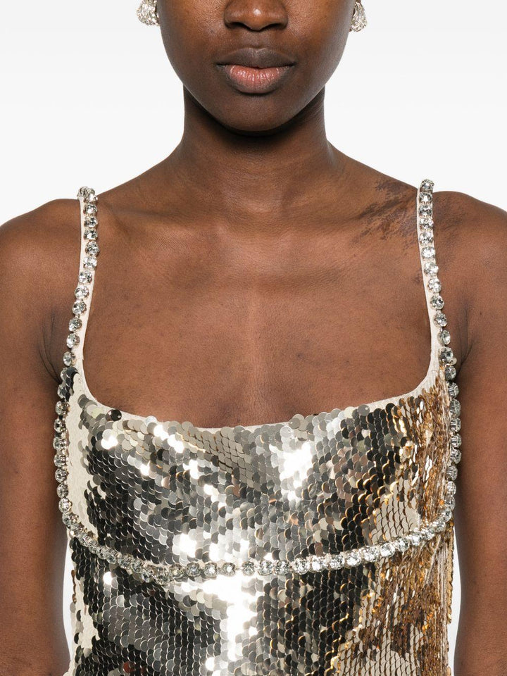Abito con spalline in paillettes 