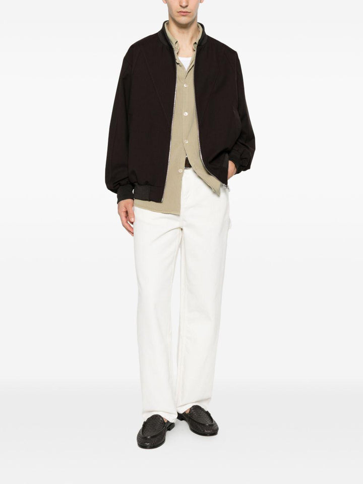 Bomber con zip marrone 