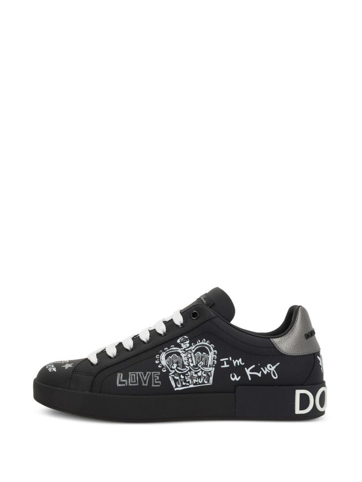 Sneaker Portofino nera crown 