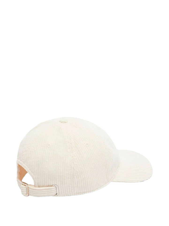 Cappello da baseball bianco a coste 