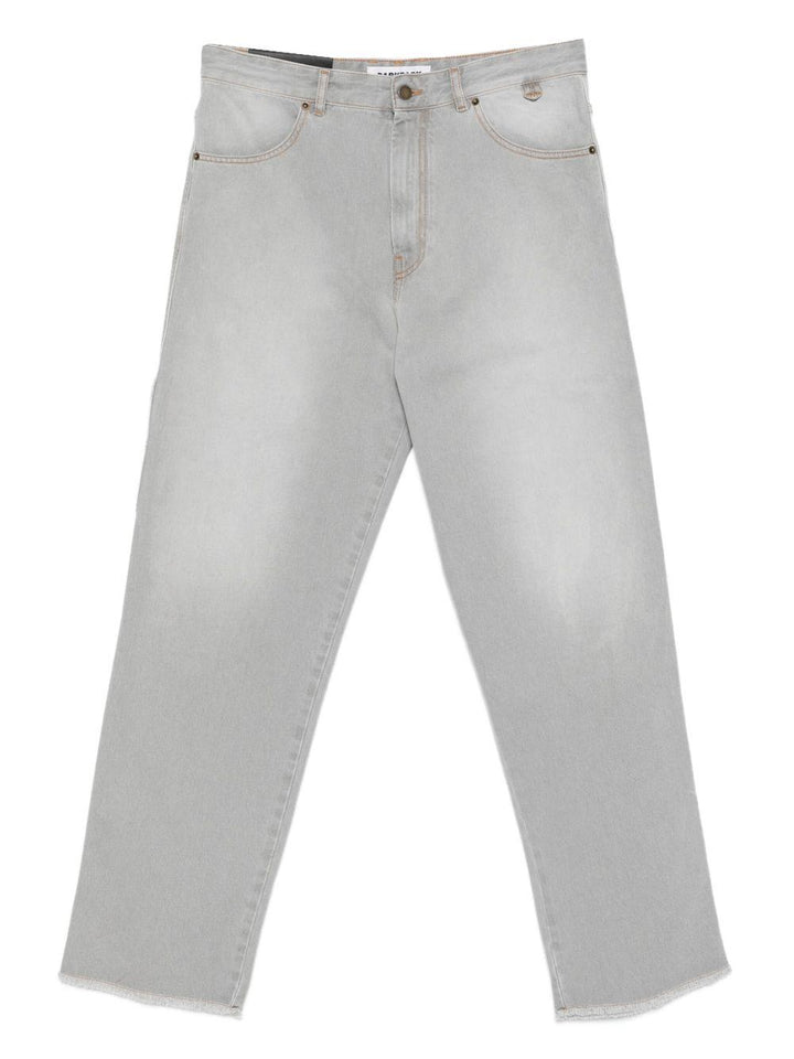 Jeans grigio chiaro con orlo sfrangiato 