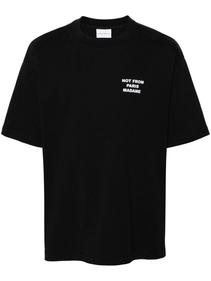 T-shirt nera con stampa 