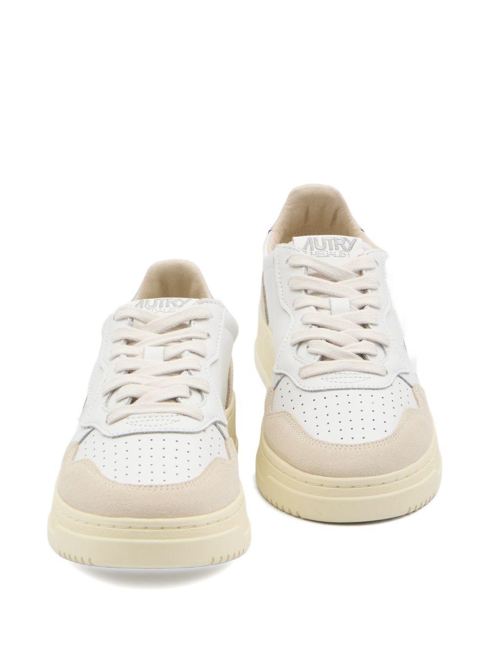 Sneakers Medalist in pelle bianco e beige 