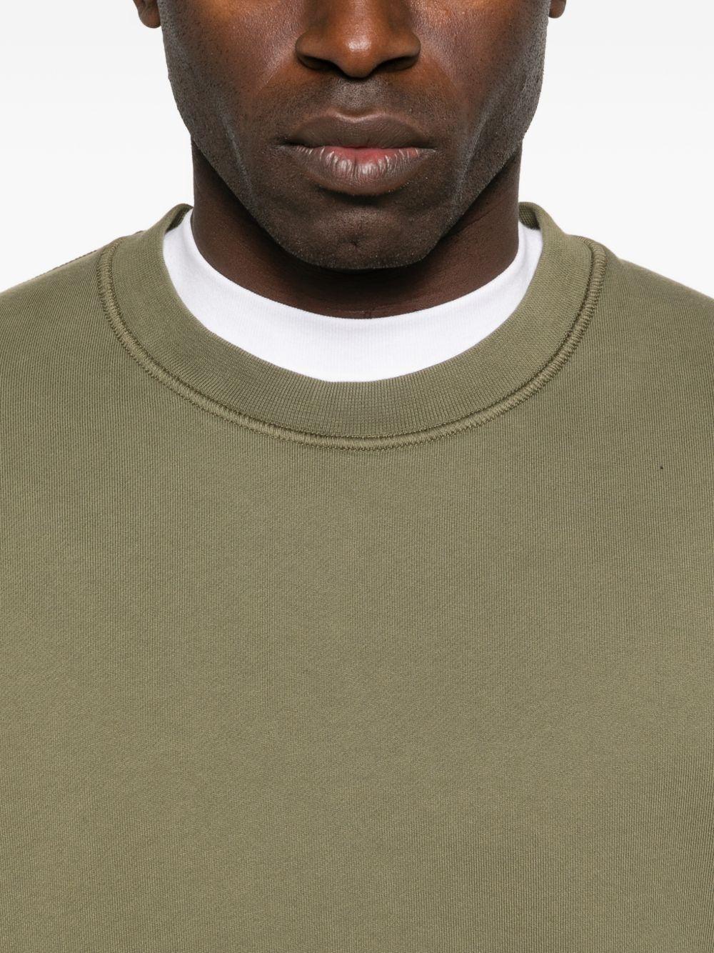Felpa girocollo verde militare 