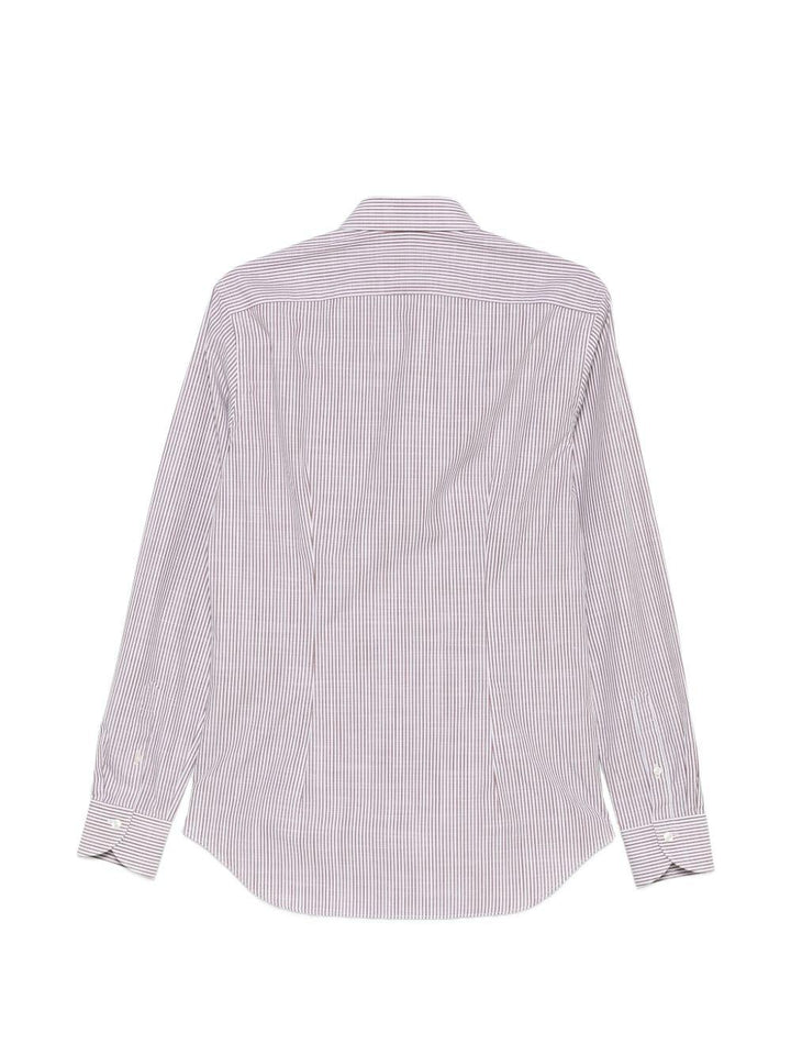 Camicia a righe bianco/marrone 