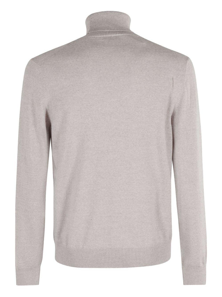 Maglione cromo a collo alto in lana 