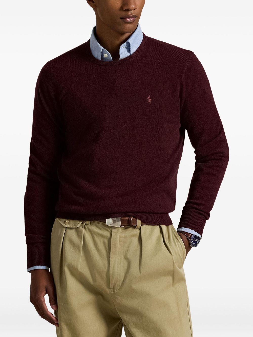 Maglione borgogna girocollo