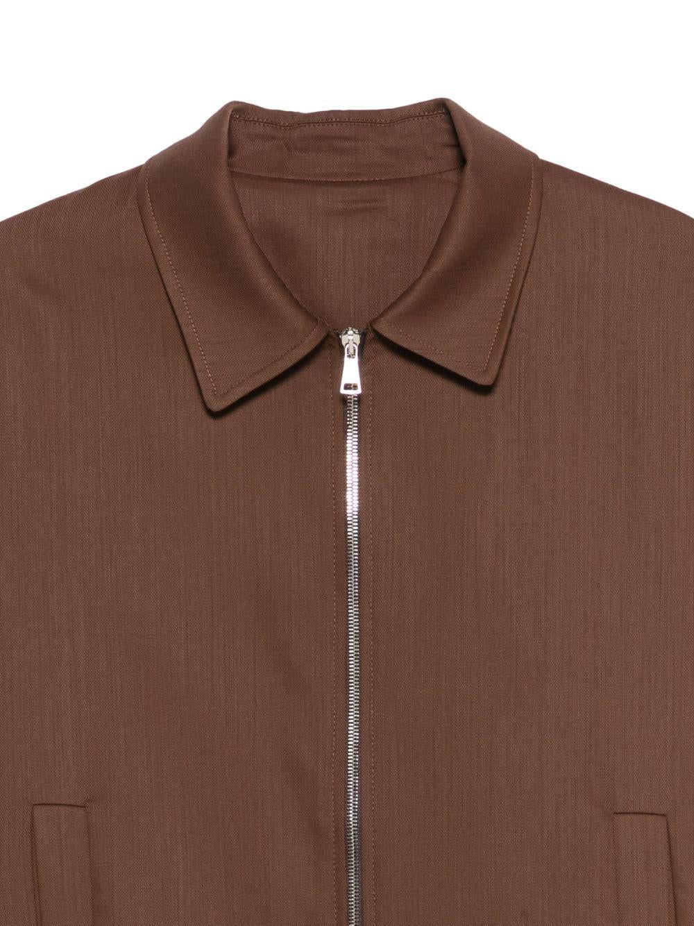Giacca-camicia marrone con zip 