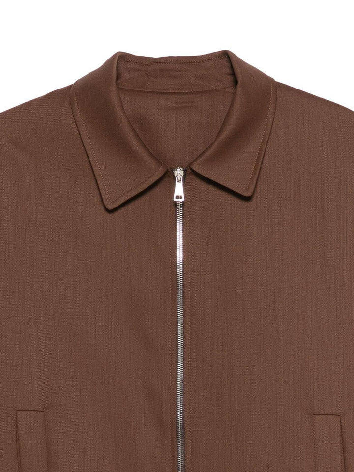 Giacca-camicia marrone con zip 