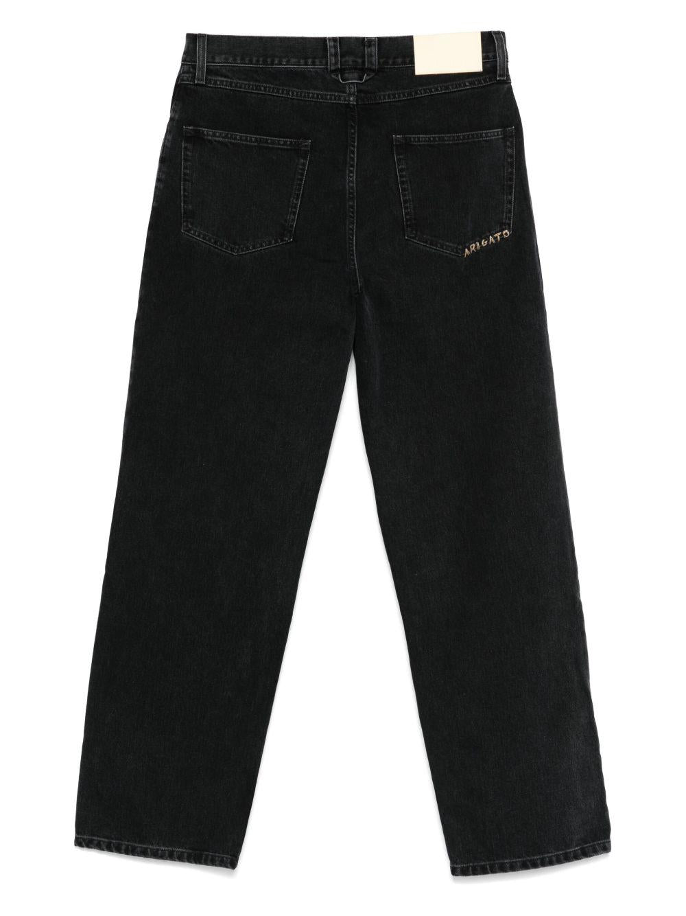 Jeans neri dritti a cinque tasche 