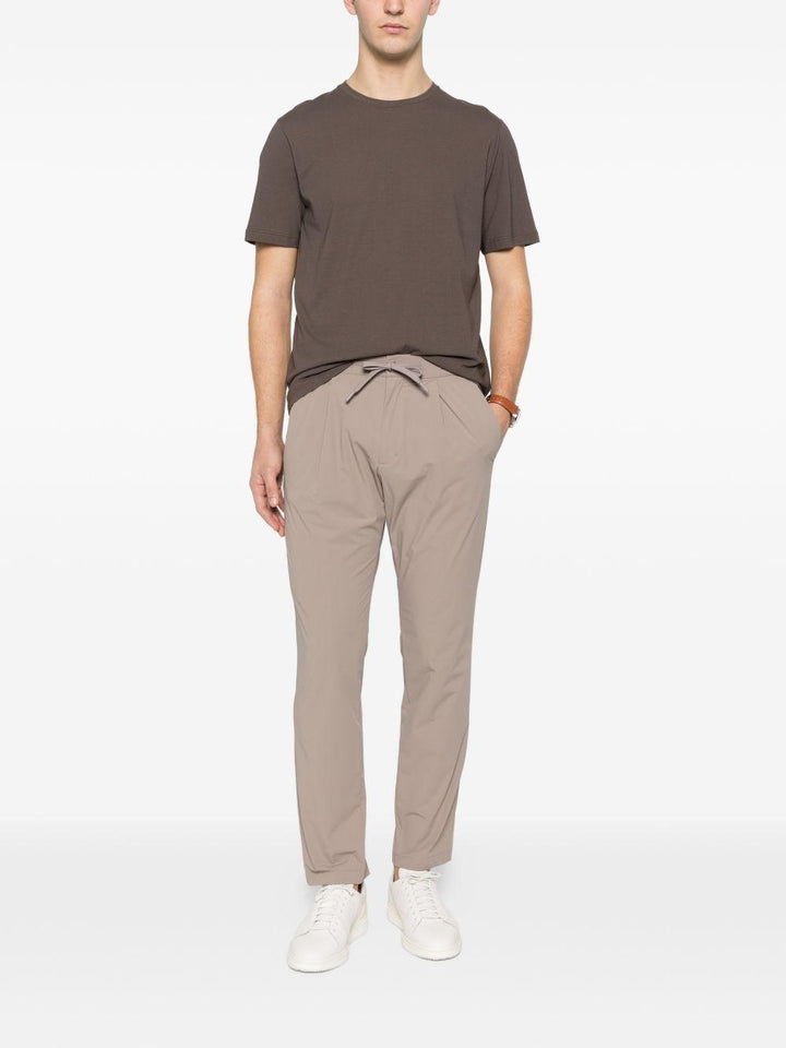 Pantaloni plissé con coulisse tortora 