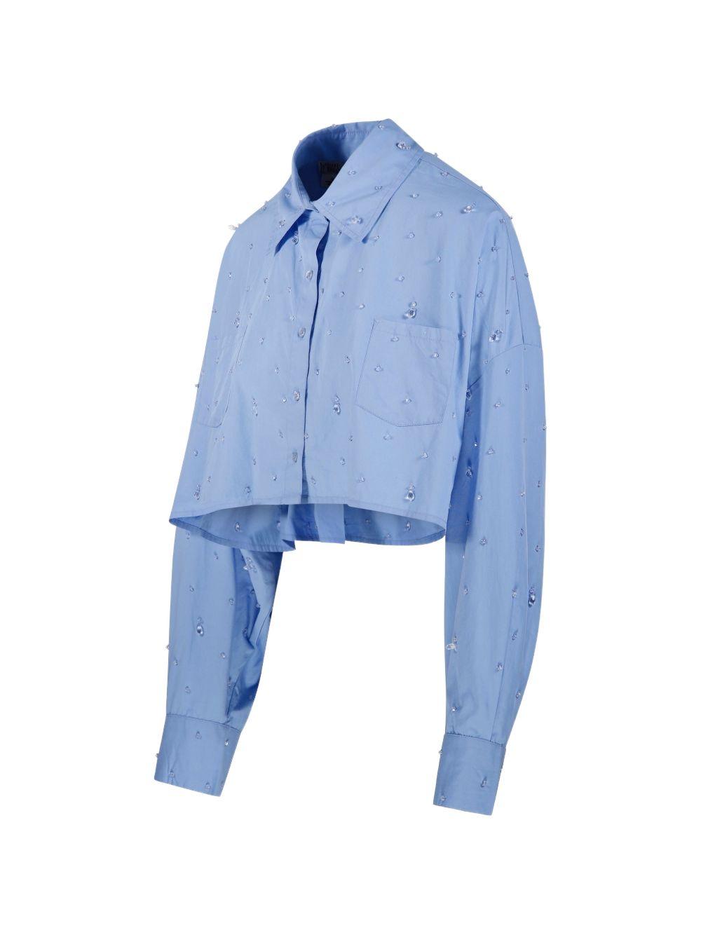 Camicia corta con perline 